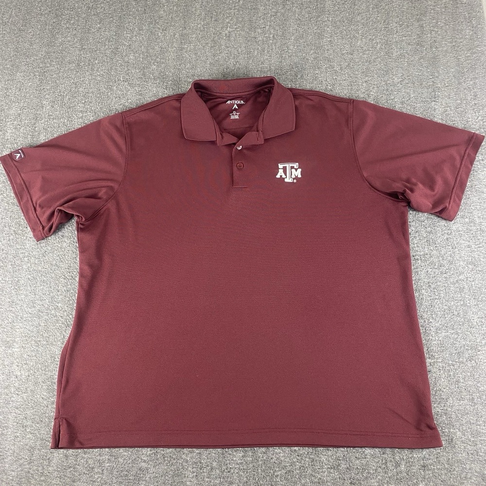 Texas A&M Aggies Polo Shirt XL Maroon Antigua Performance Golf Embroidered